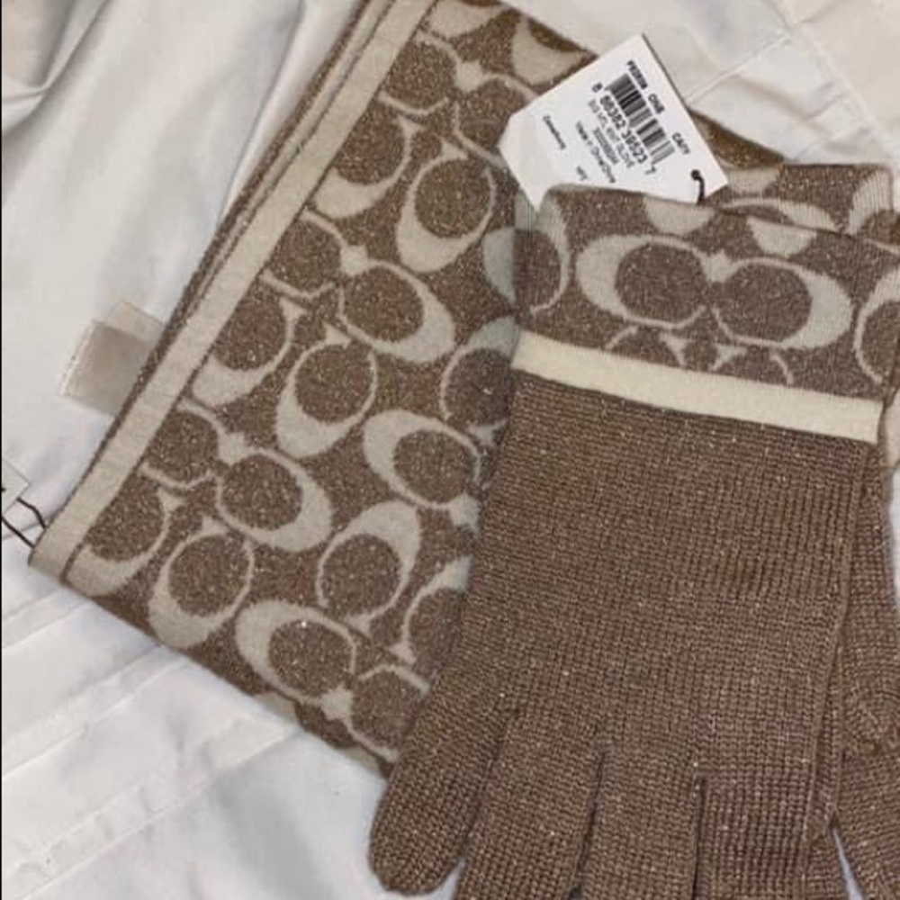Coach scarf & gloves